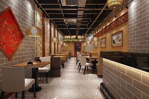 沧州传统中式餐厅餐馆装修设计效果图