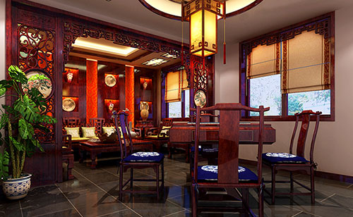 沧州古典中式风格茶楼包间设计装修效果图